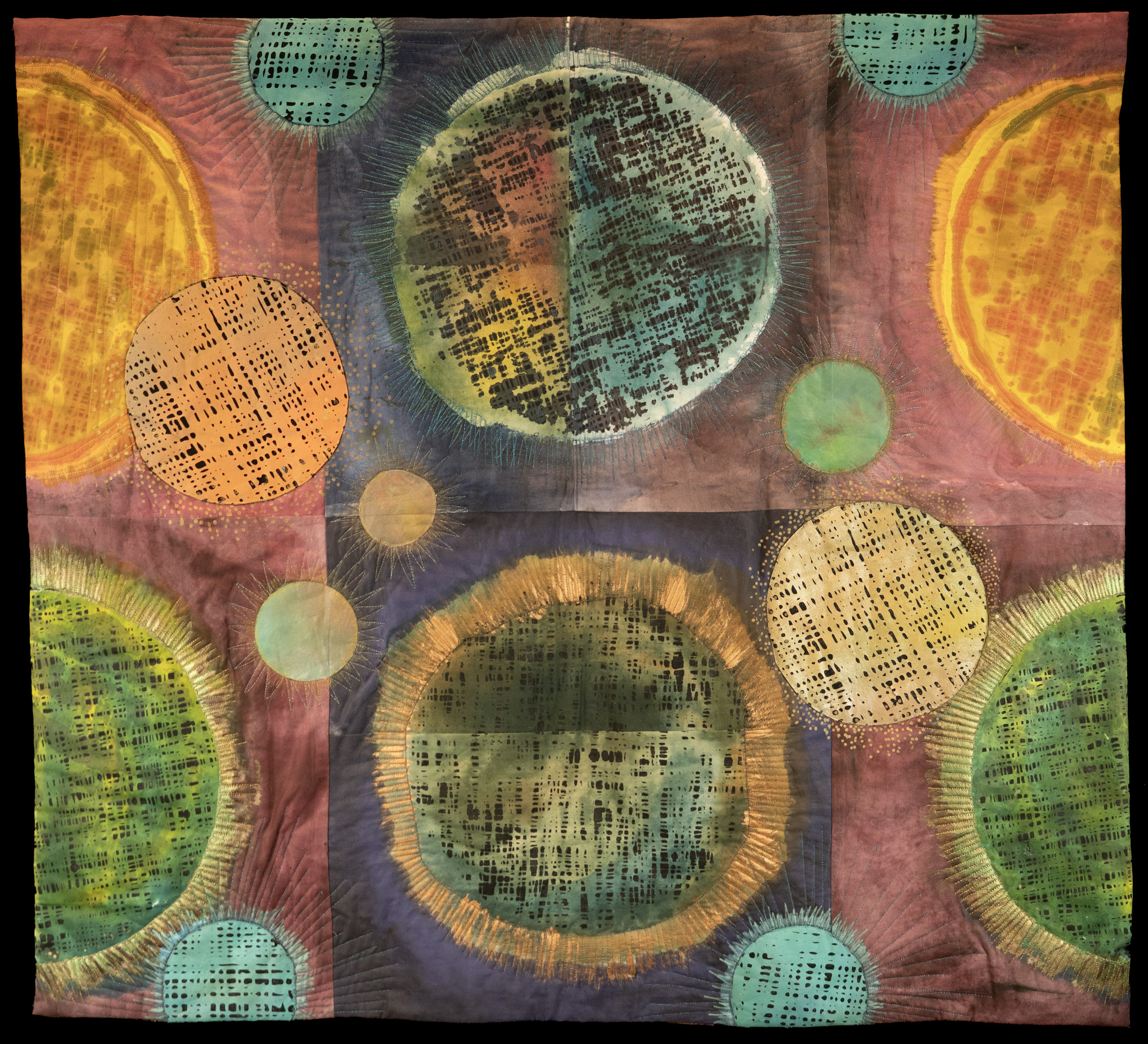 Art Quilt titled Orbs